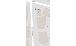 Der Kartenausschnitt zeigt einen Bereich in der Nähe der "Rothwaldstraße" mit Gebäuden und einer Markierung für einen Rollstuhlparkplatz bei der Hausnummer 51/1.
